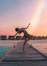 woman standing on dock