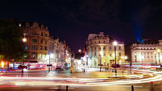 timelapse of city lanscape in Trafalgar Square United Kingdom