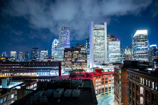 buildings during night time in Boston United States