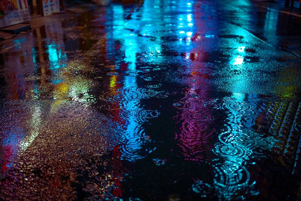 wet concrete road