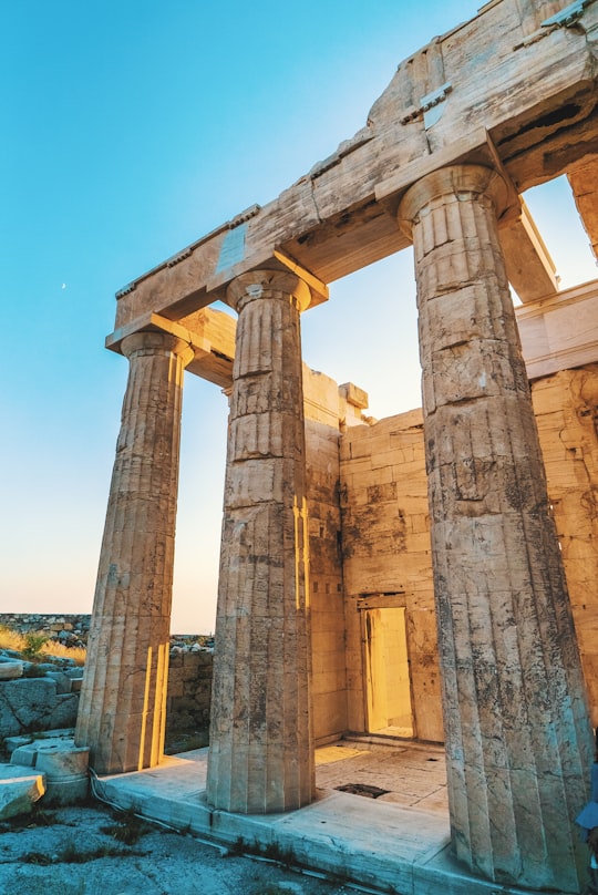 column ruins during daytime in Acropolis of Athens Greece