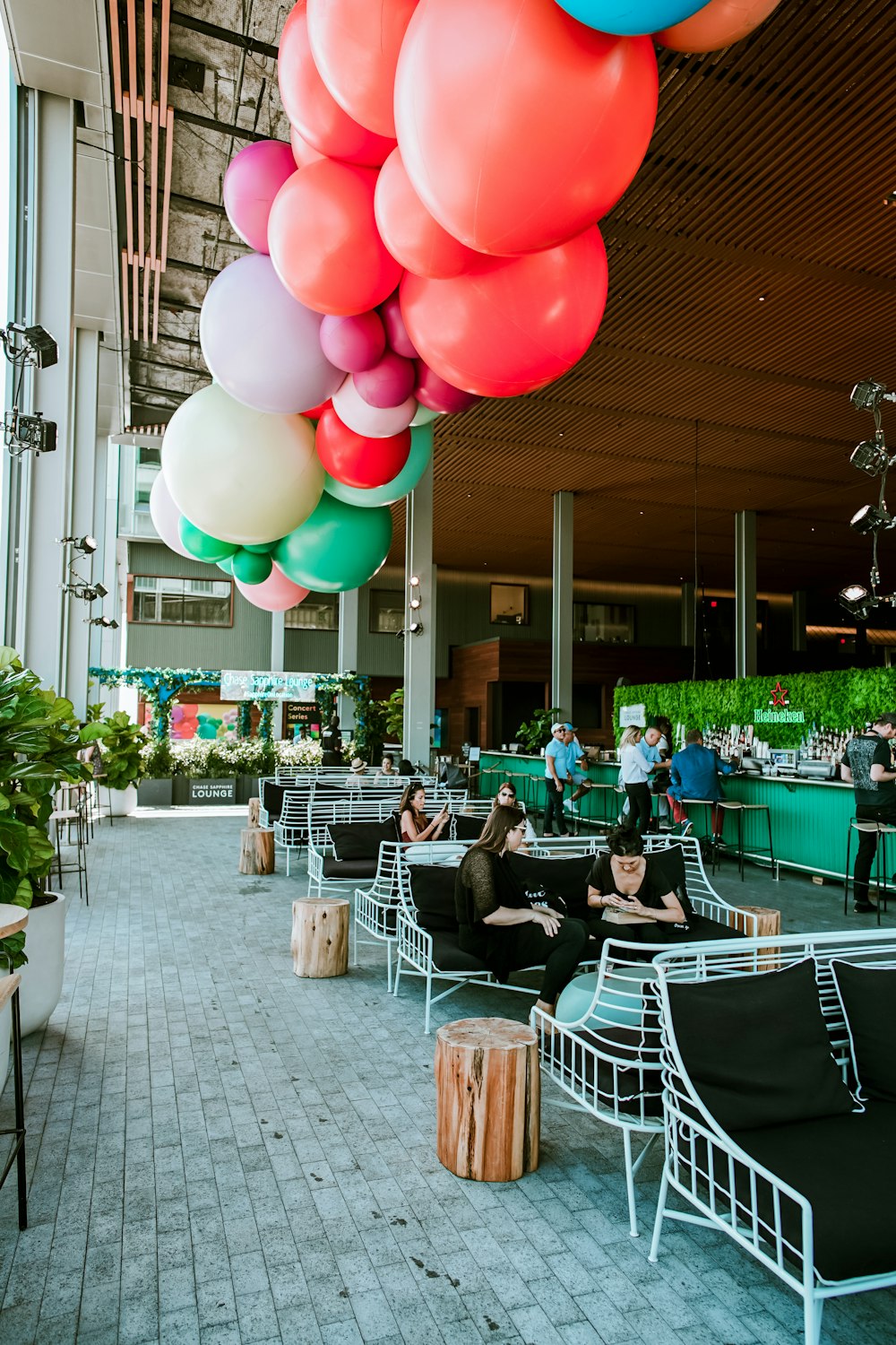 group of people sitting on the sofas