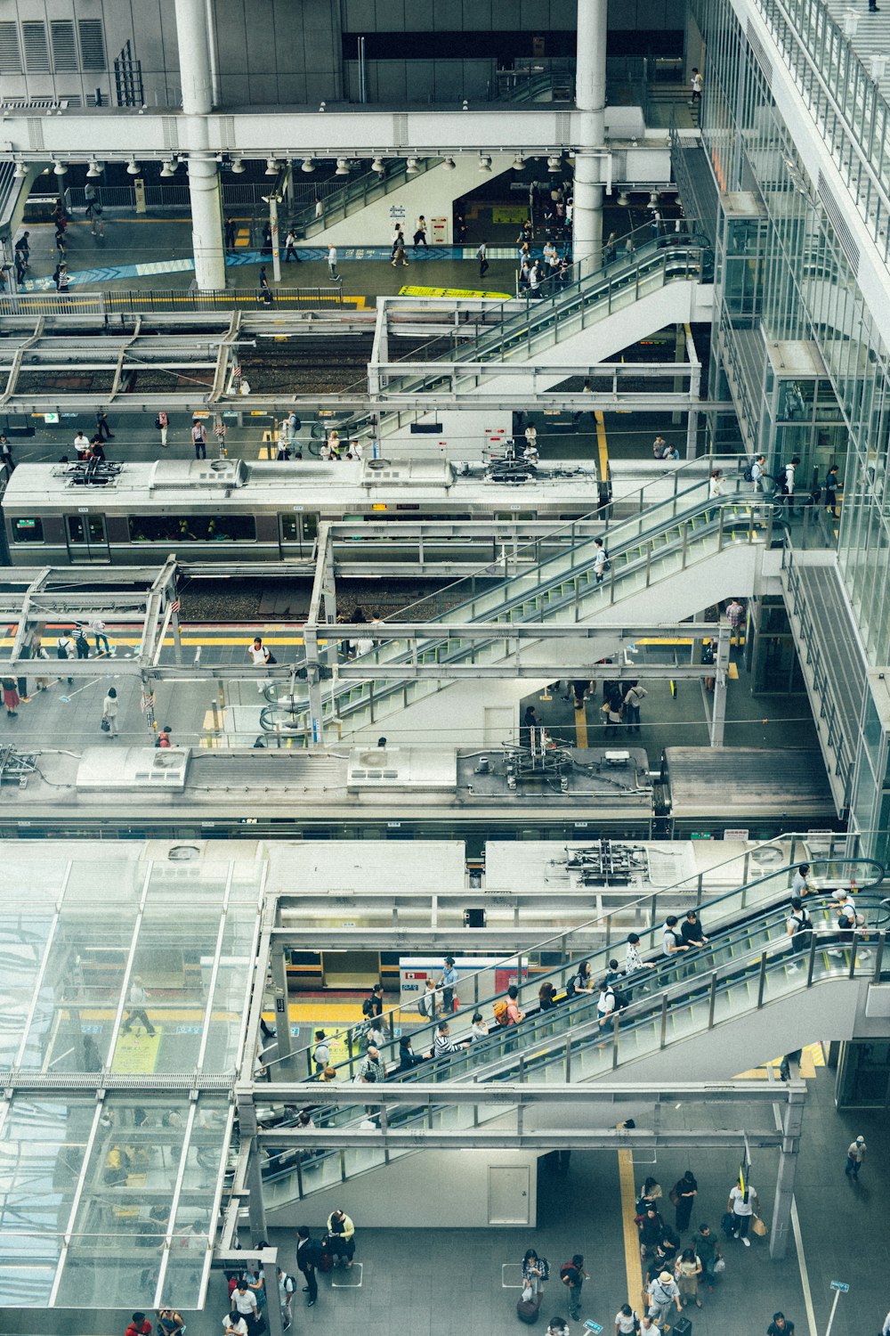 people walking inside building view