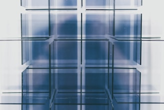clear glass cube shelves