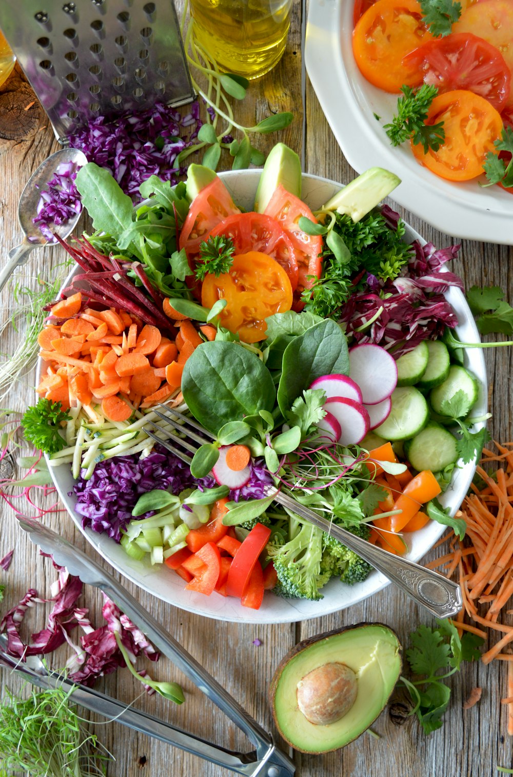 foto em close-up da salada de legumes