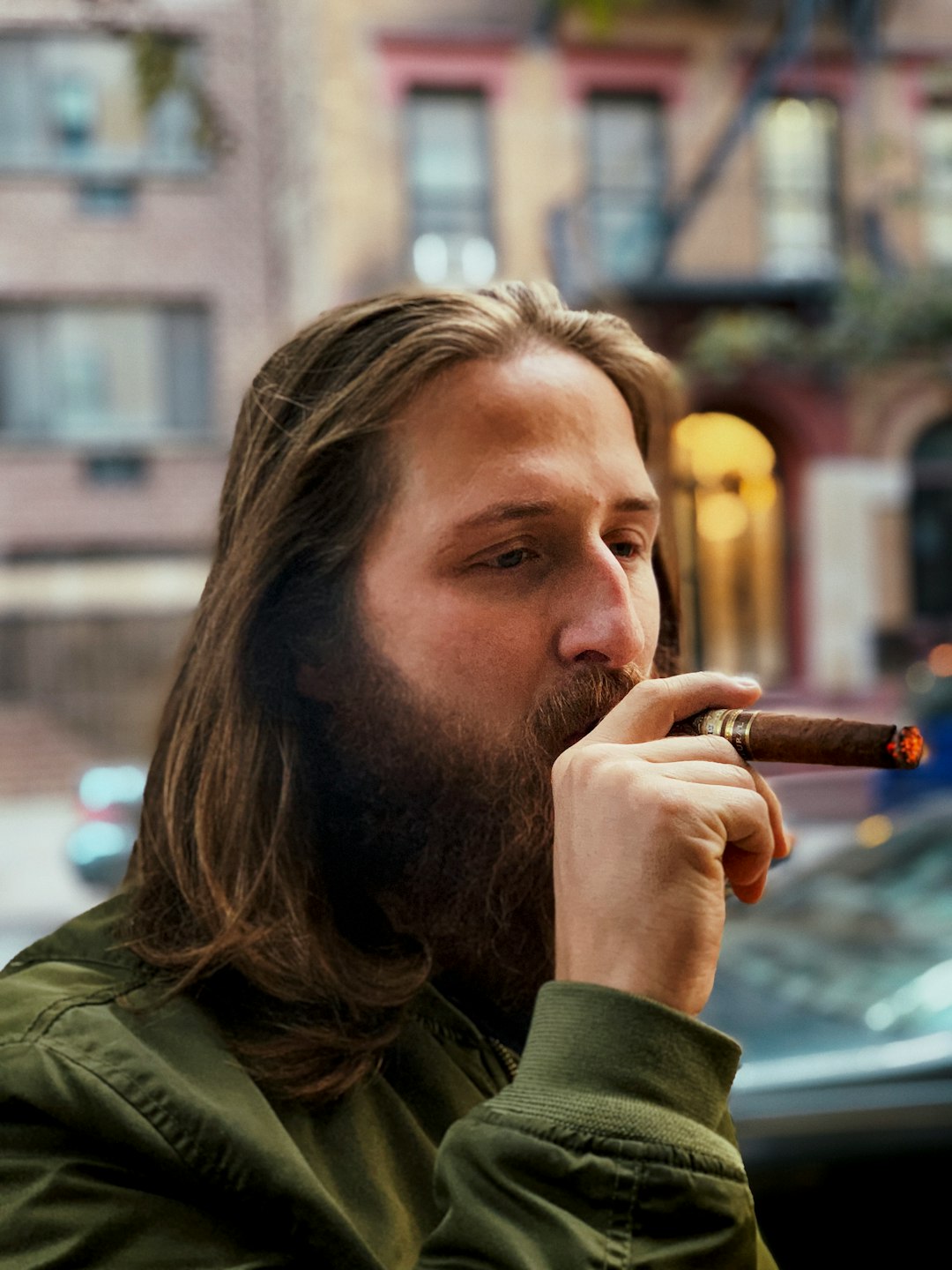 man smoking cigar