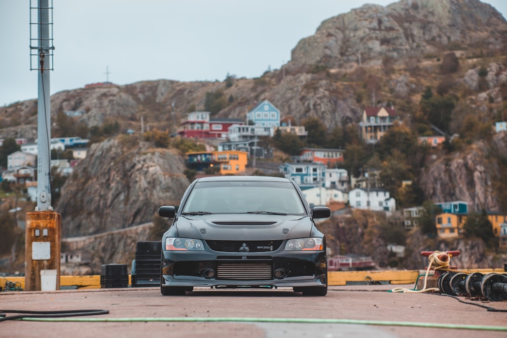 black Mitsubishi car