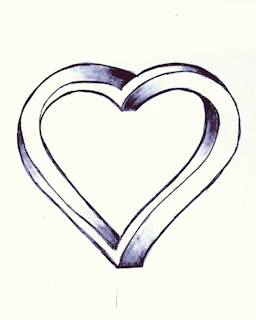 A minimalist black and white sketch of the Three of Swords card emphasizing the sharp swords and broken heart.