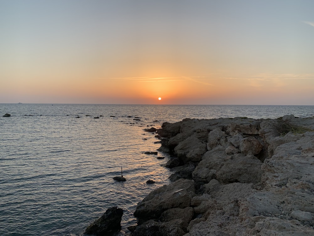 seashore during golden hour