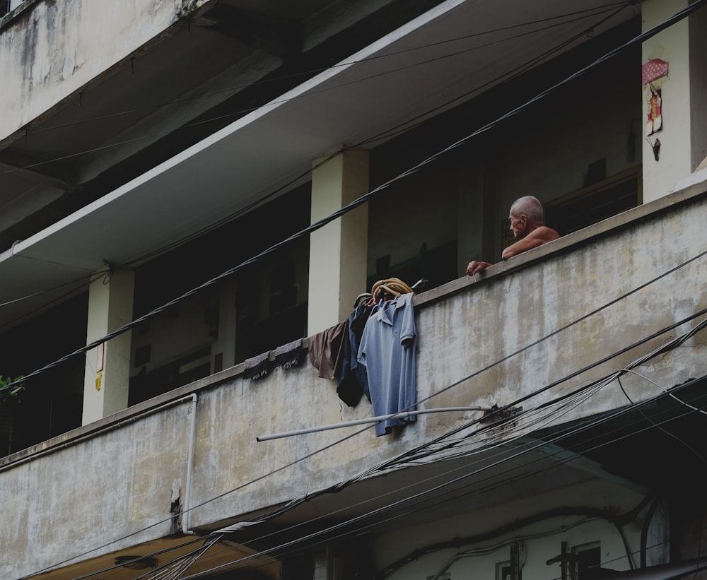 clothes hanging on the veranda