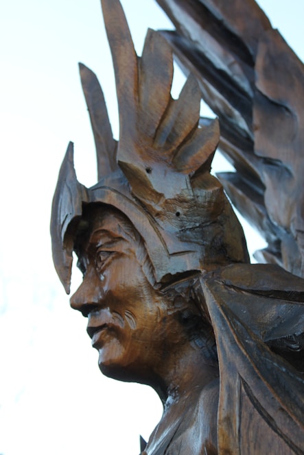 A beautifully crafted wooden sculpture showcasing intricate details.