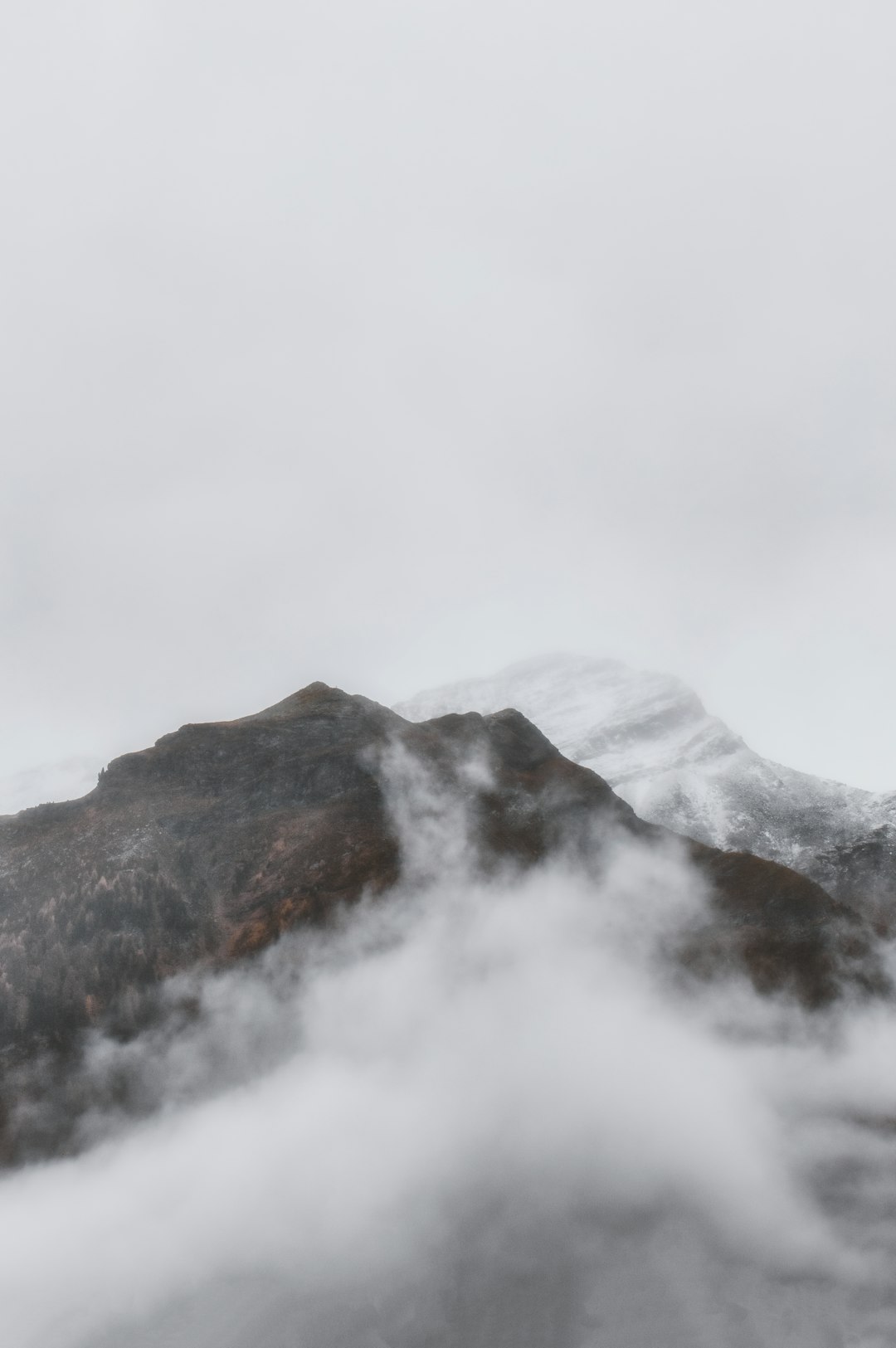 fog on mountain range