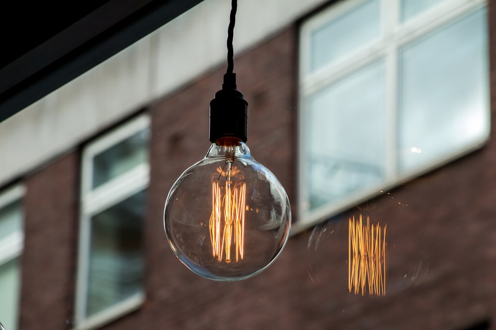 clear glass lightbulb