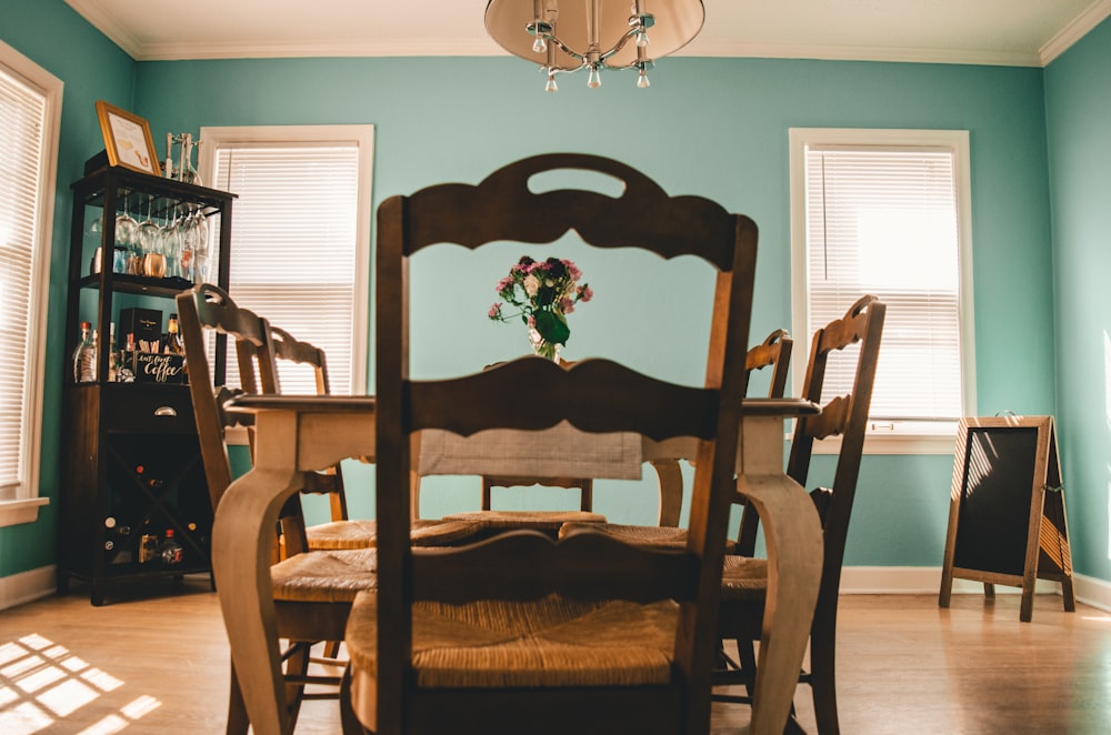 brown dining table set