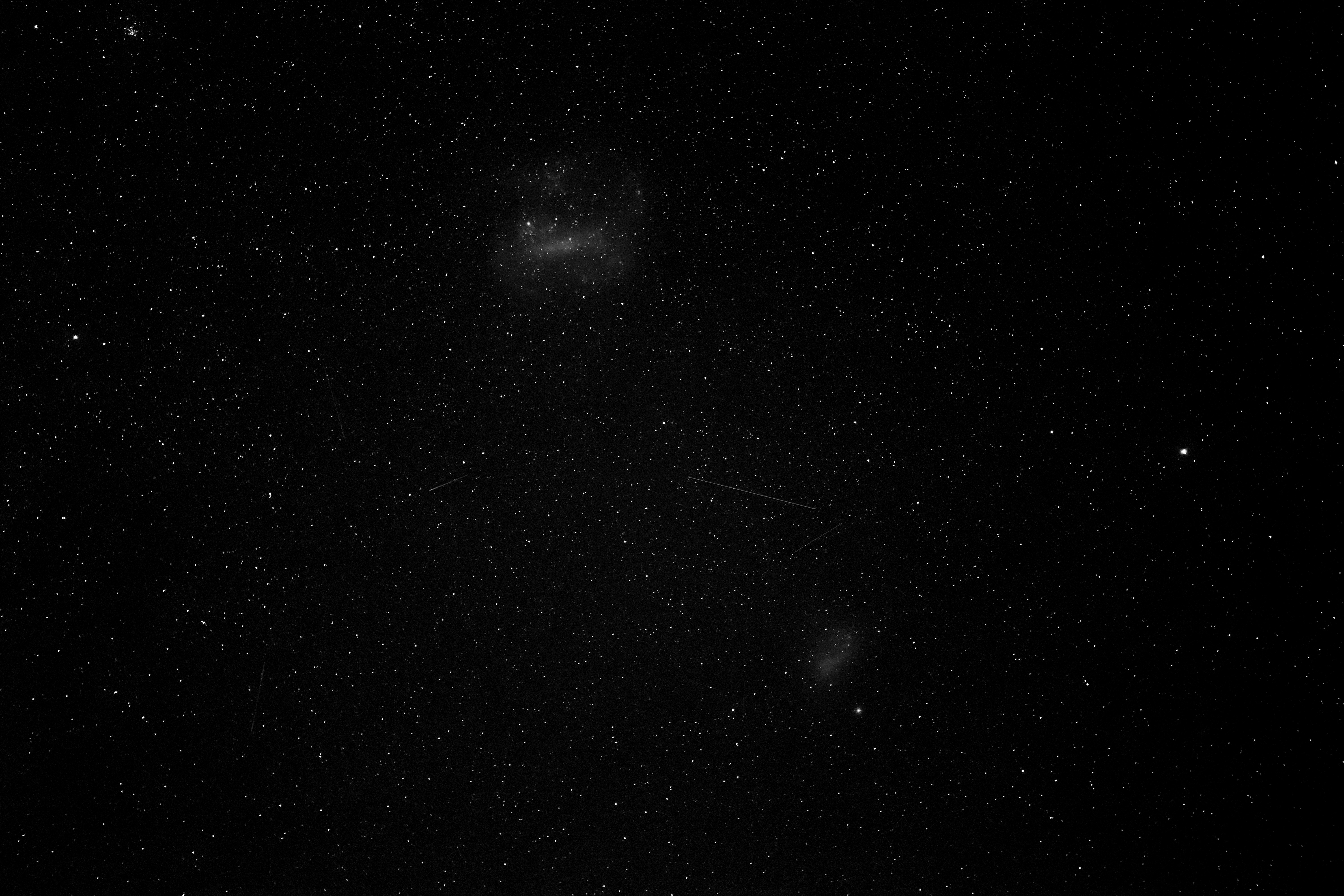 Camping in Central Australia the Magellanic Clouds are visible by naked eye.