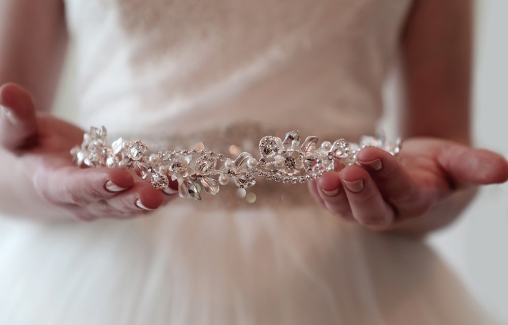 silver-colored tiara