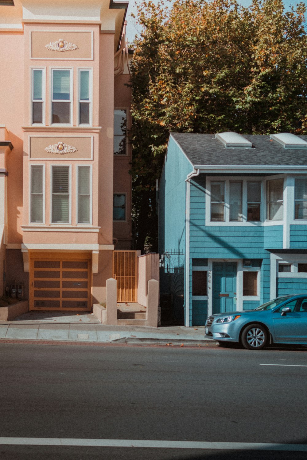 gray and blue house