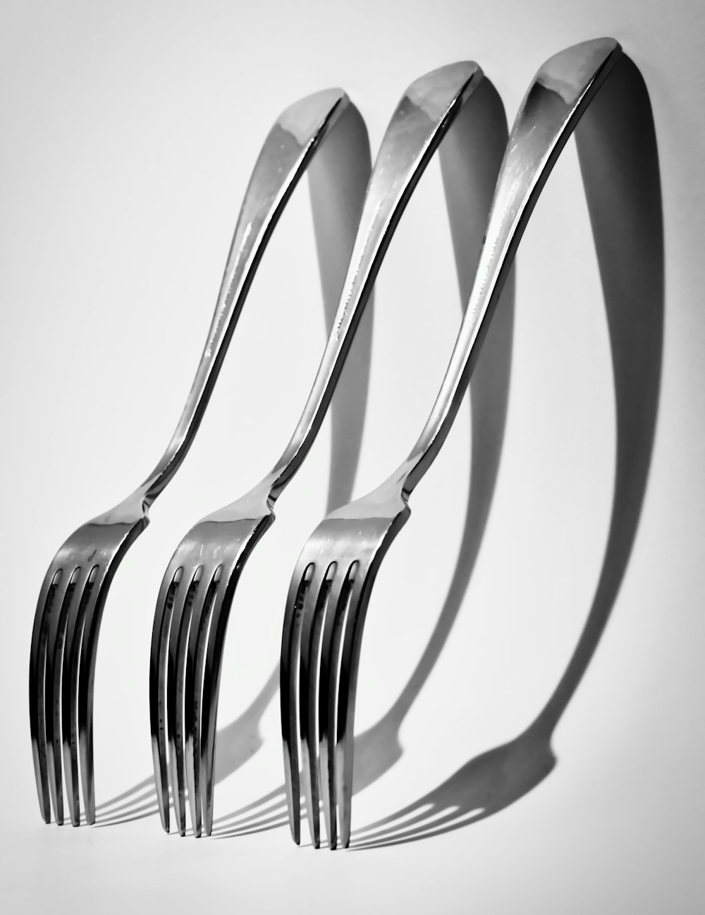 three gray forks