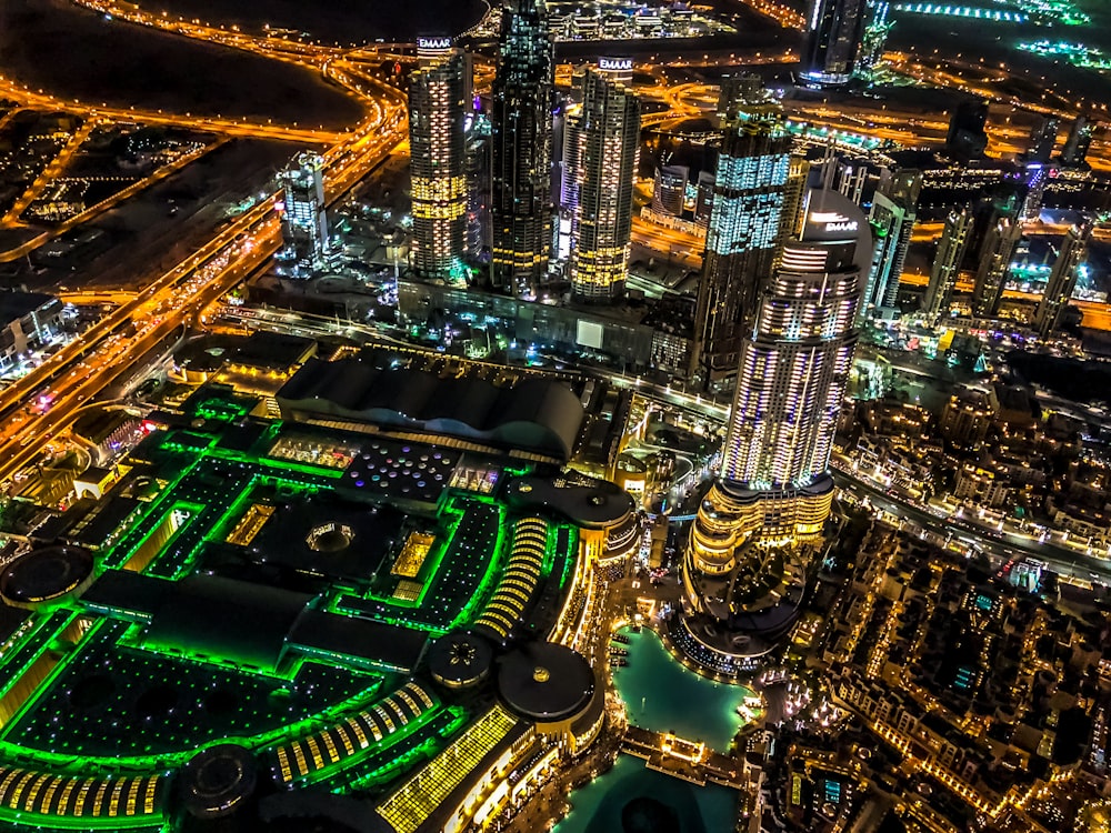 aerial photo of high-rise building