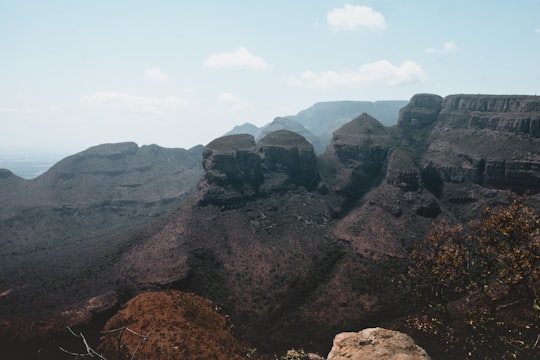 aerial photography of mountain during daytime in Three Rondavels South Africa