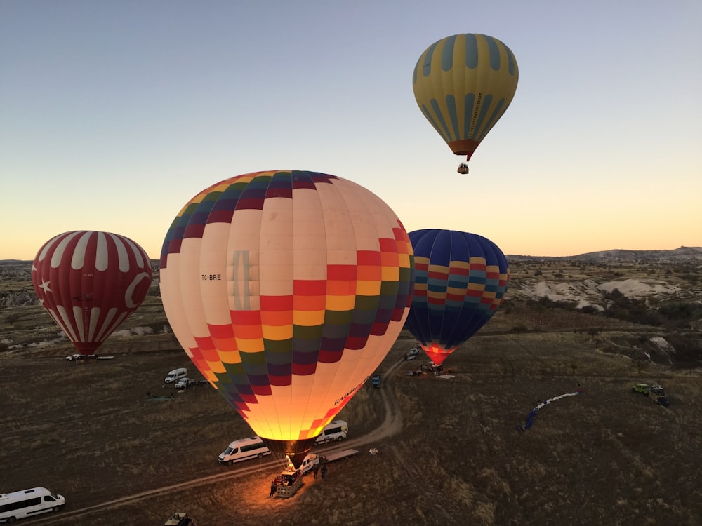 assorted-color hot air balloons