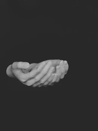 A clean, minimalist illustration showing two hands exchanging a package symbolizing a smooth transaction.