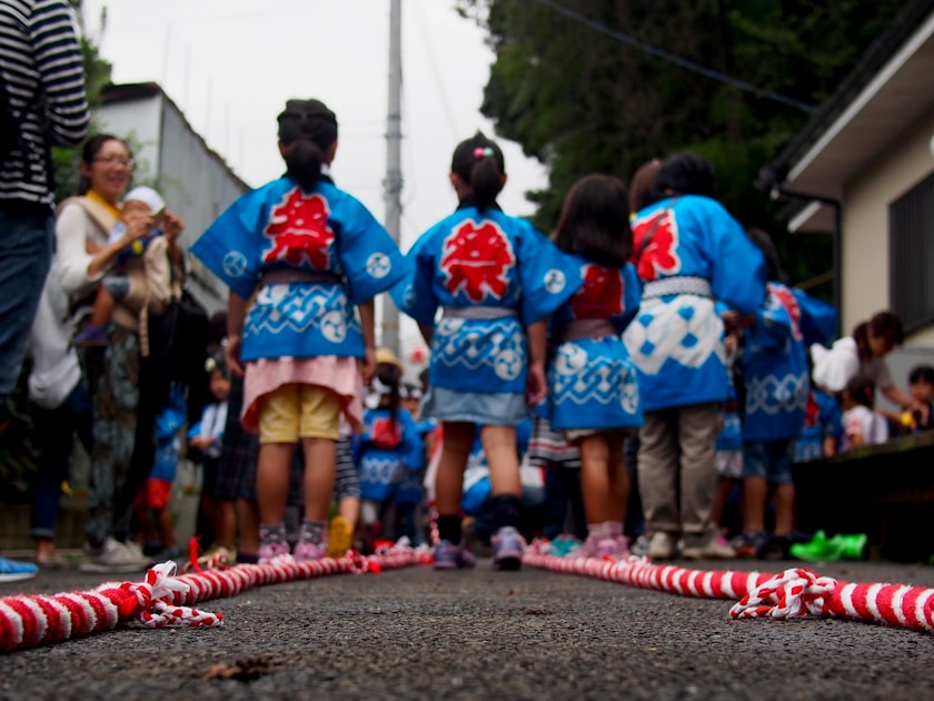 Japanese children in traditional dress for Shichi-Go-San