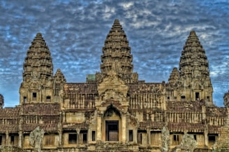 Angkor Wat: Largest religious monument in the world, built by the Khmer Empire in Angkor, Cambodia.