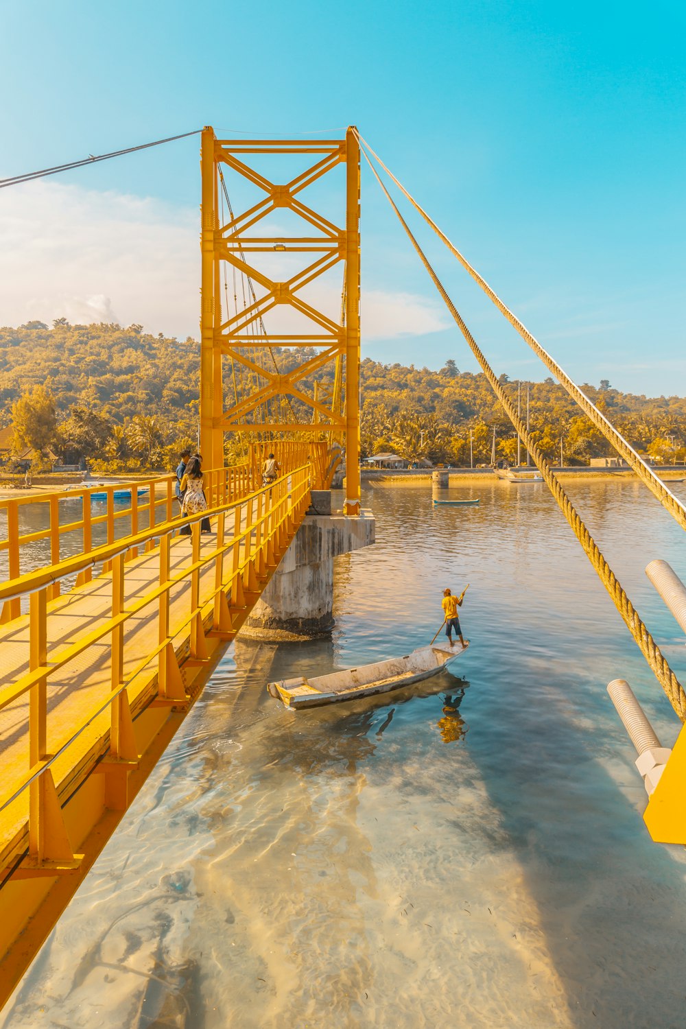 黄色い金属橋