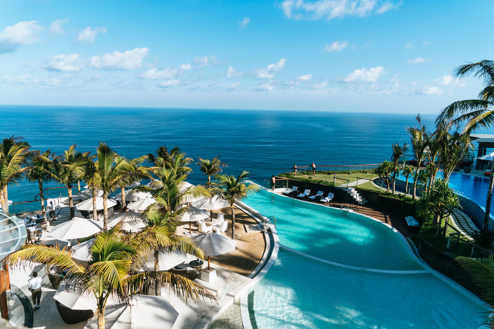 Relaxing tropical resort pool