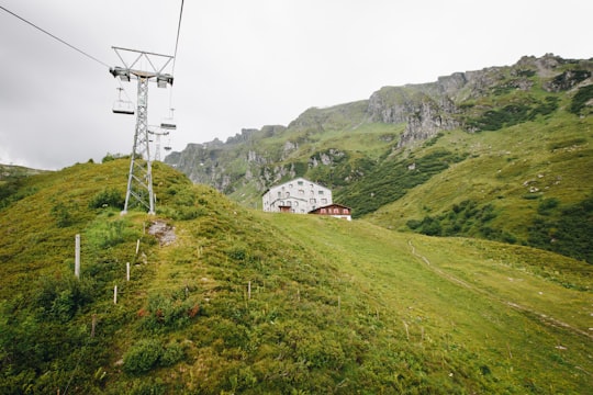 house atop a hill in Pizol Switzerland