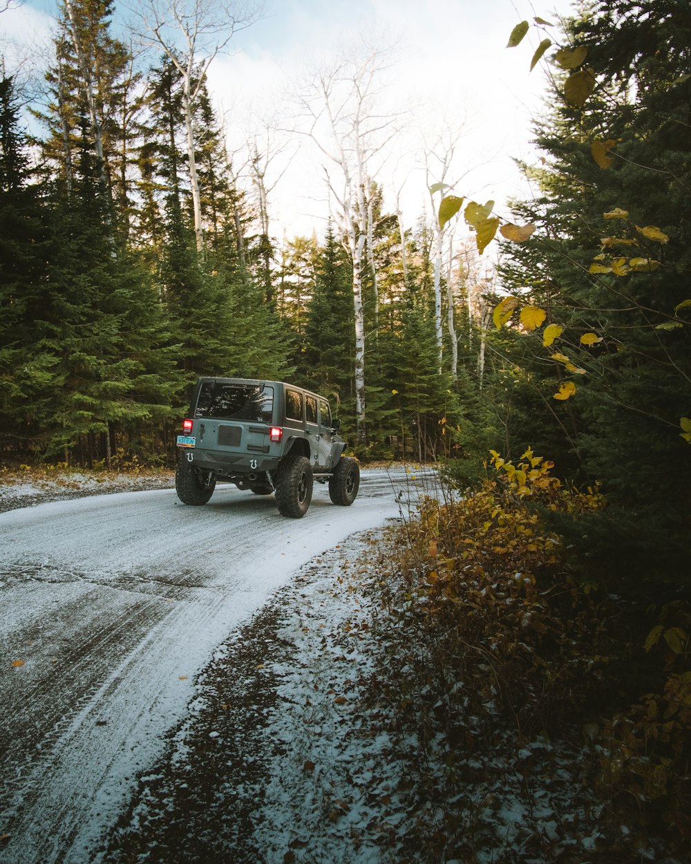 vehicle crossing on dirt roa