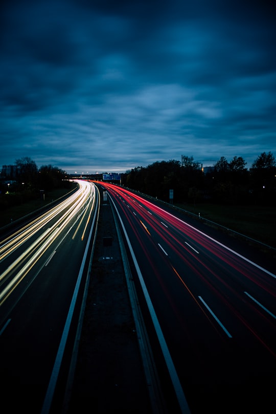 time-lapse photography of vehicle lights on road in Bayreuth Germany