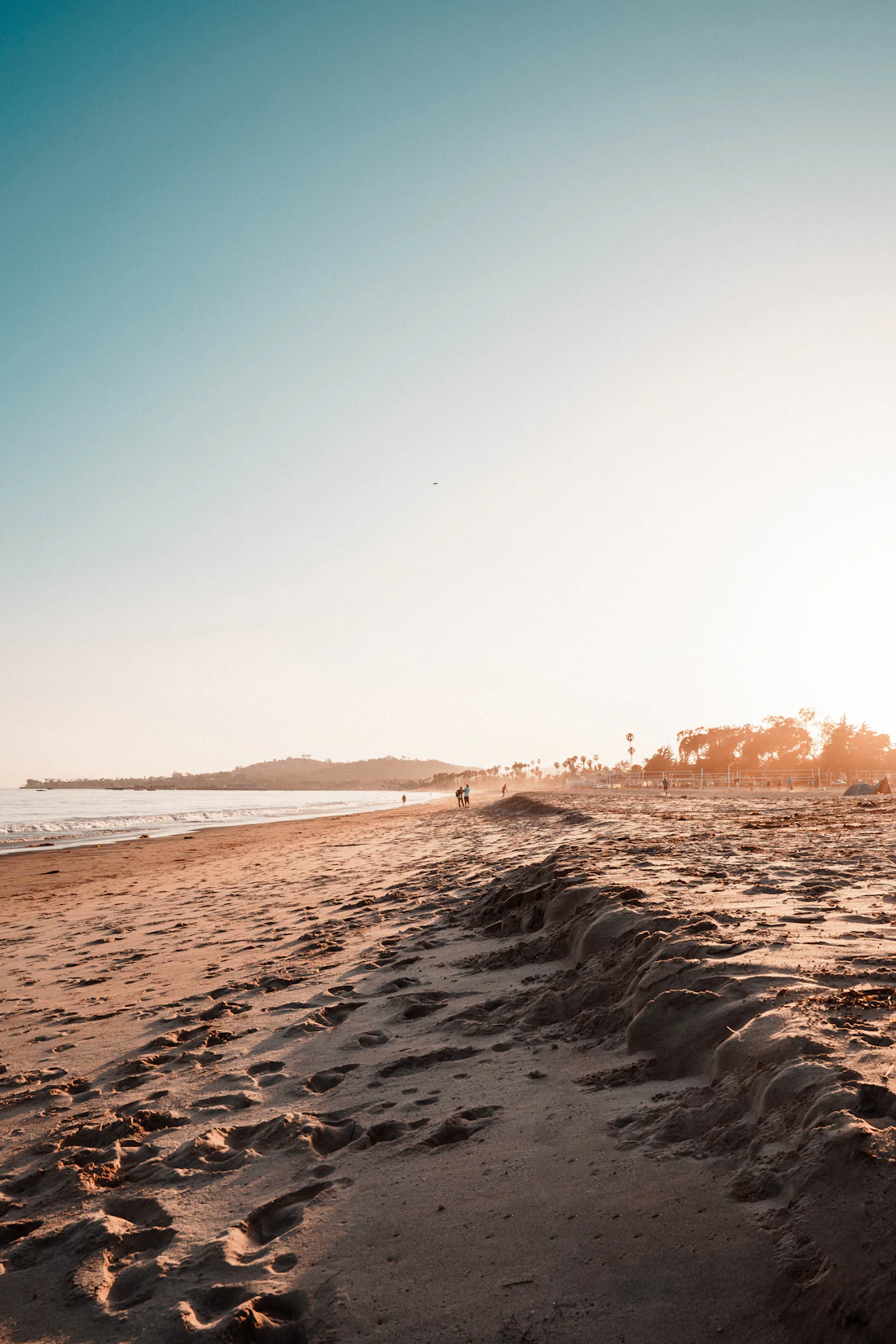 Footprints on a Santa Barbara beach