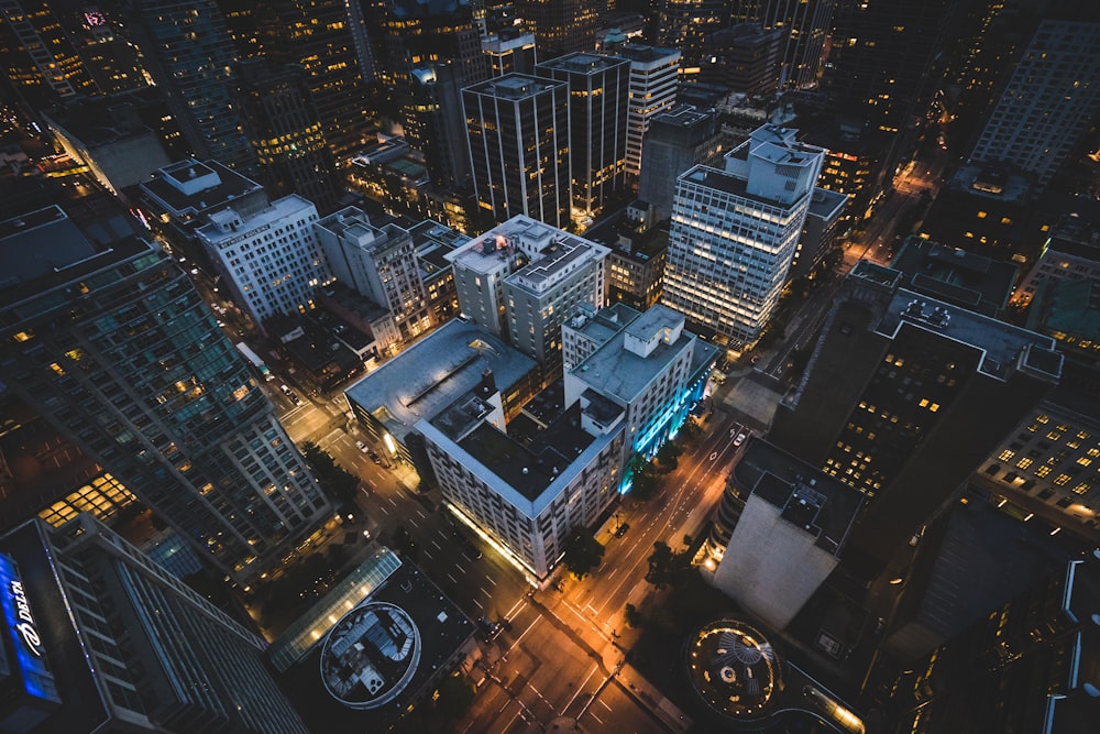 high-rise building during nighttime