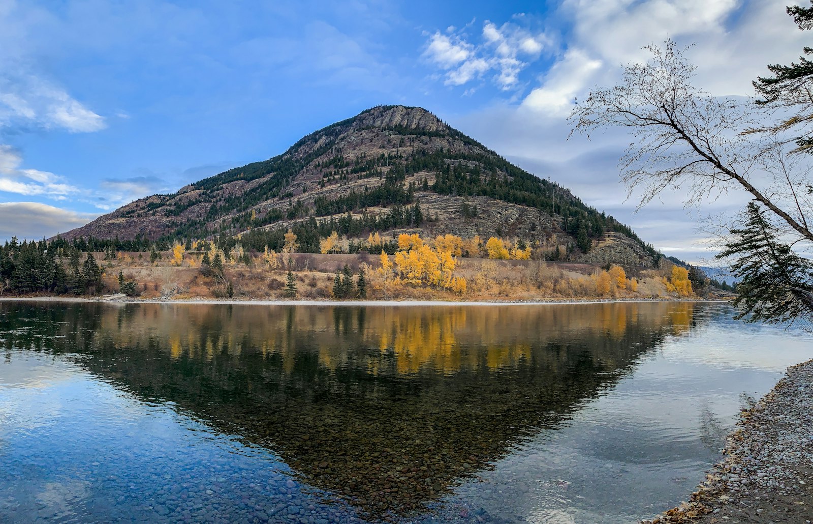 Columbia Falls MT real estate - fall mountain and lake view