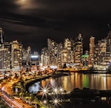 city lights and buildings during nighttime