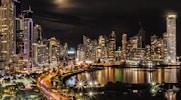 city lights and buildings during nighttime