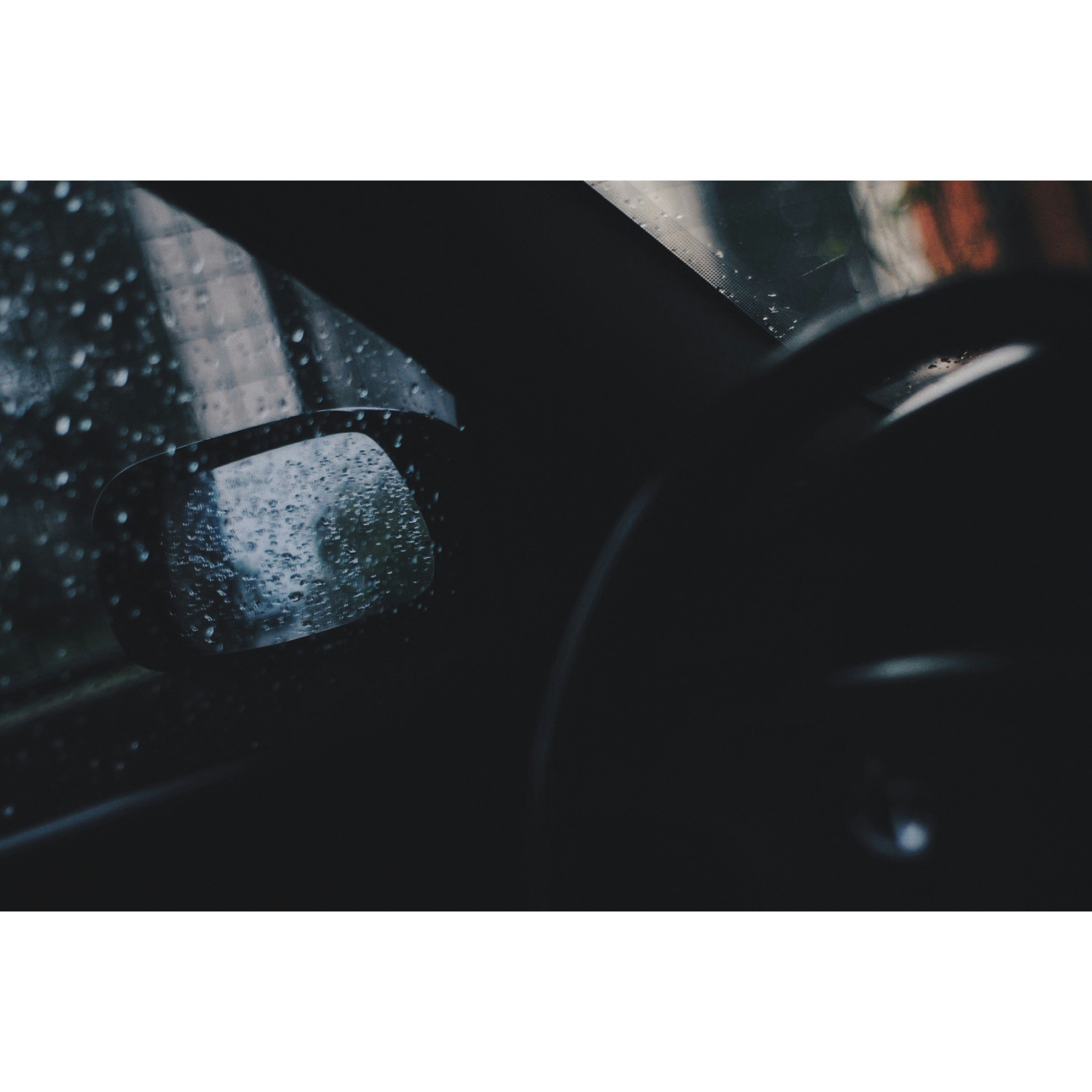 A clean, streak-free car window.
