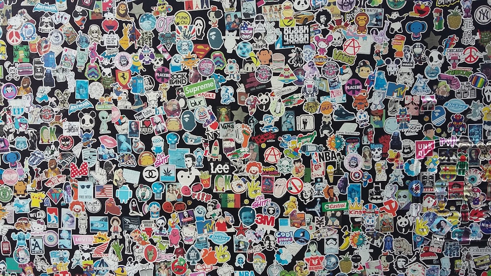 assorted-color sticker collection