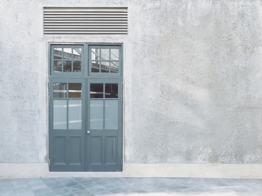 gray wooden door