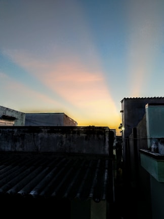 A scenic view of San Diego rooftops at sunset.