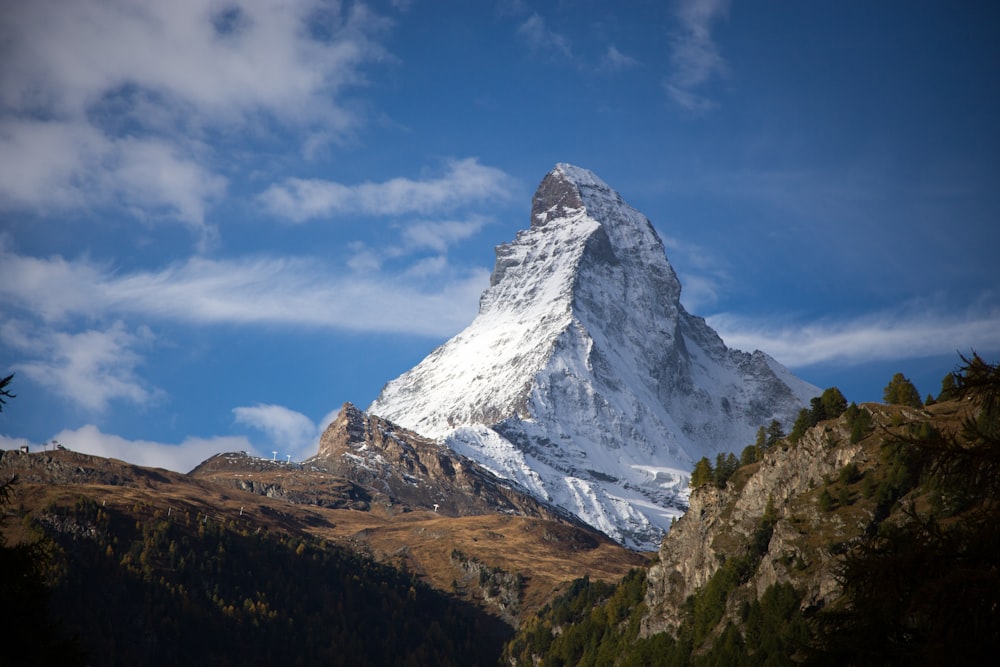 mountain covered with snow