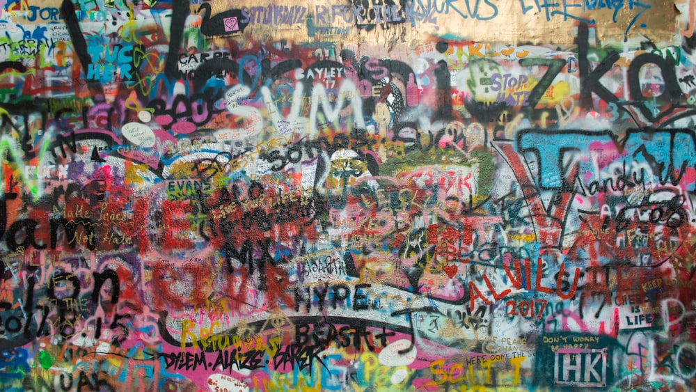 Wand mit Farben