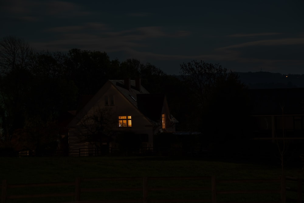 brown house in dim light