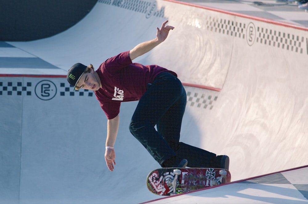 man using skateboard at the ramp