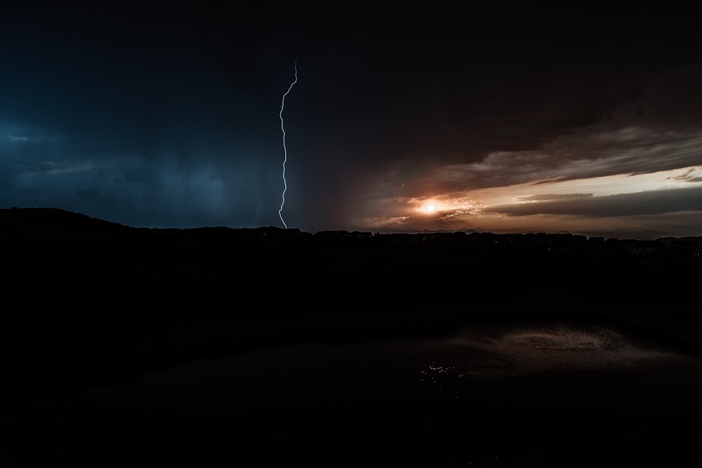 lightning bolt during storm