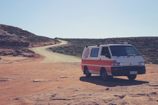 white and orange van in Kalbarri National Park Australia