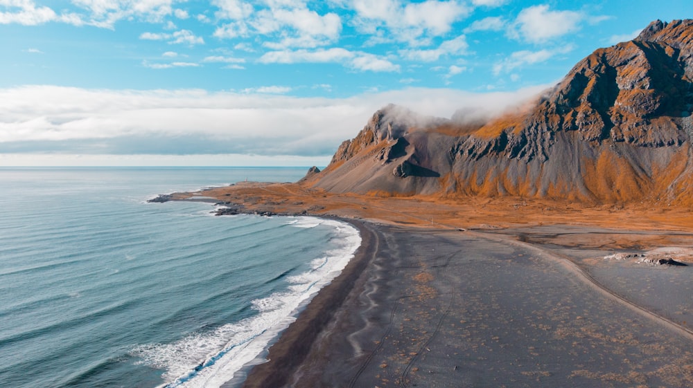 high-angle photography of blue beach