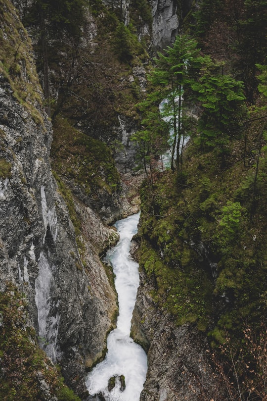 aerial photography body of water in Partnach Gorge Germany